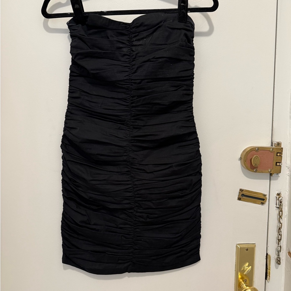 Elegant Black Ruched Dress